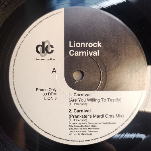 SOLD - Lionrock - CARNIVAL - Deconstruction DJ Promo Copy - Are you willing to testify?
