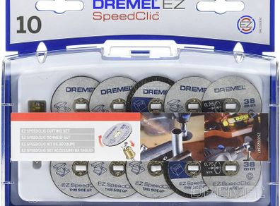 Dremel SpeedClic Cutting Wheels Set - Accessory Kit with 10 Rotary Tool Cutting Discs and Mandrel [Energy Class A]