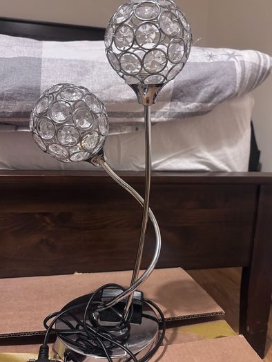 Sphere 2-Light Chrome Table Lamp Silver