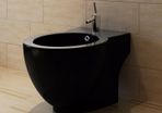 Black Ceramic Toilet & Bidet Set