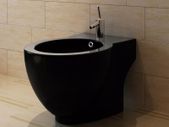 Black Ceramic Toilet & Bidet Set