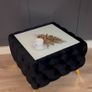 Velvet coffee table with glass Image 3
