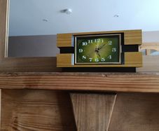 Vintage Japan Rhythm Mantel  Table Clock  Retro Wooden Design