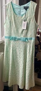 Lace and satin sleeveless dress