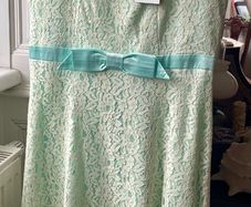 Lace and satin sleeveless dress
