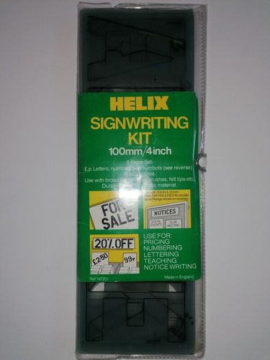 8 Helix Sign Writing Stencils 4inch/100mm