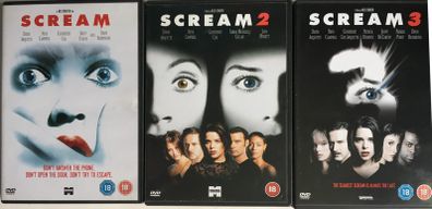 Scream Trilogy (1976-2000) Neve Campbell, Courteney Cox, David Arquette, [3xMovie DVD]