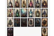 Witchy Notebook with Potions &amp; Lotions - great for hand-made photo frame backgrounds, home decorations, diaries, journals, etc
