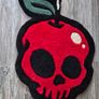 Red Apple / Halloween / Handmade / Rug / Carpet /  Red / Poison Apple / Skull / Tufted / Horror edition / Custom Design Image 2