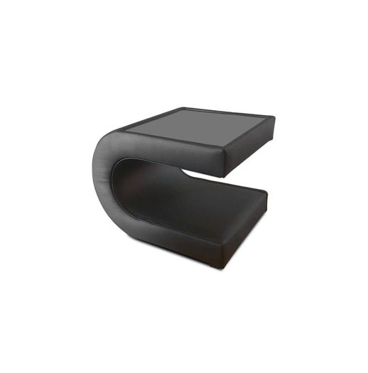 2 black leather modern bedside tables NEW