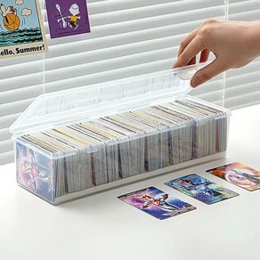 Pokemon Card Clear Plastic Compartmentalized Organizer Box Holds 550 Game Cards Storage Box With Adjustable Divider For PTCG MTG Cards