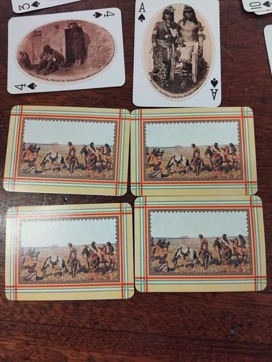 Native American Playing cards and tin