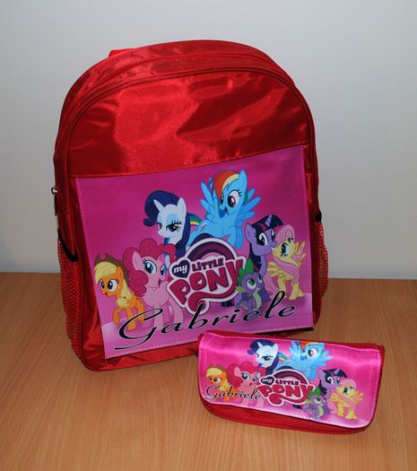 Personalized My Little Pony school bag and Pencil Case Make up bag School Birthday Gift Boys Girls with your own name on it! / back to school stationery