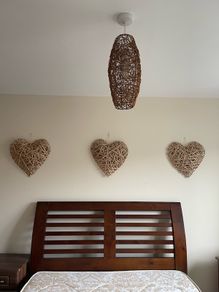 Heart shaped Wall Decor with matching Light Shade