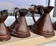 Antique 5 antique copper jugs