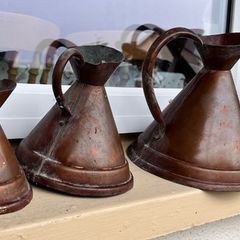 Antique 5 antique copper jugs