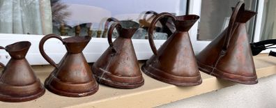 Antique 5 antique copper jugs