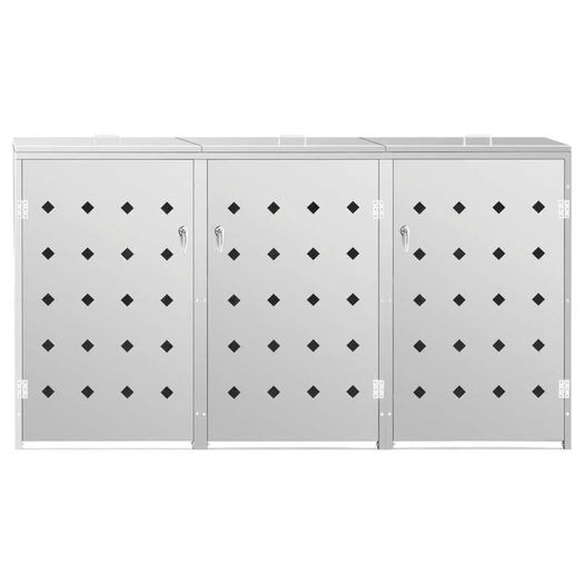 Triple Wheelie Bin Shed 240 L Stainless Steel
