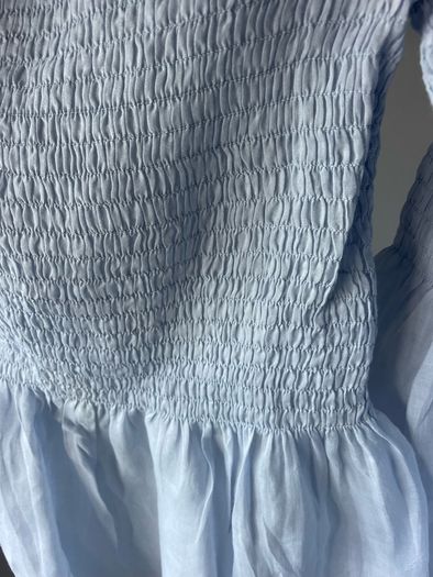 top zara light blue off shoulder top medium