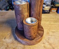 Handcrafted wooden tealight holder