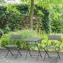 2-Seater Chair Bistro Set Garden Patio Table & Chair Black Rattan Furniture Grey Image 3