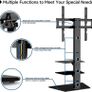 TV Floor Stand with 3 Tempered Glass Shelves for 30-65 inch LED OLED LCD Plasma Flat Curved Screens Height Adjustable Max. VESA 600x400mm up to 40KG Image 5
