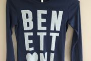 Size 10-11 long sleeved Benetton navy top