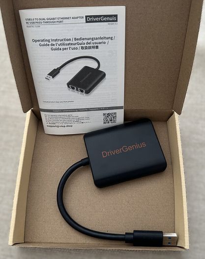 Driver Genius CU200 USB 3.0 to Dual Gigabit Ethernet Adapter with USB Pass-Through