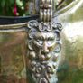 Vintage Brass Bucket Lion Head Decor Image 3