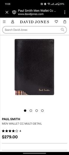 Paul Smith New In Box Mens Wallet Cc Multi Detail