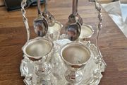 Vintage  Sheffield  silver plated egg cup set