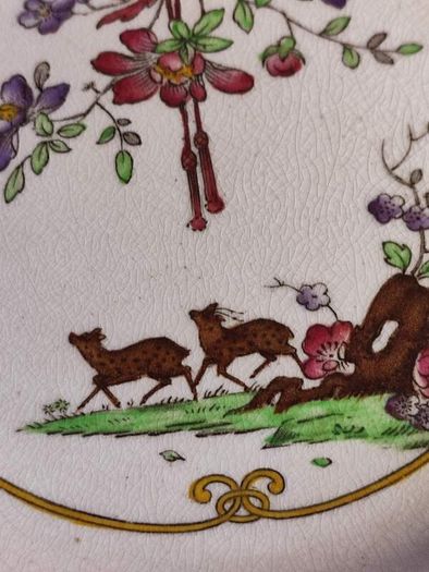 Rare Hanging Side Plate Copeland Spode England Rnning Deer Rin 664845