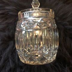 Vintage Crystal Biscuit Barrel
