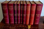 Antique red &amp; gold case books