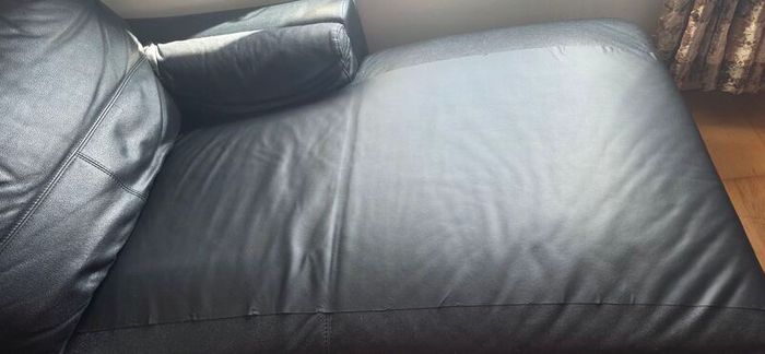 black leather sofa