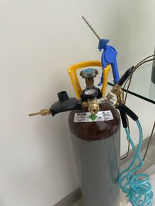 Helium Bottle & accessories for sale. Full bottle as shown in photos.