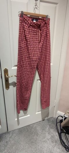 gingham check trousers