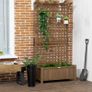 Raised Bed with Drainage Holes, Wood Planter with Trellis for Climbing Plants to Grow Vegetables, Flowers, Brown Image 6