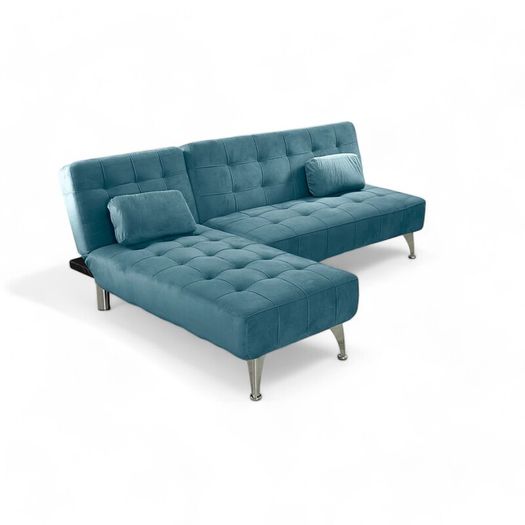 Elegant Velvet Sofa Bed with Chaiselongue 4 COLOURS