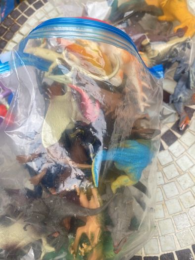 bag of toys and figures