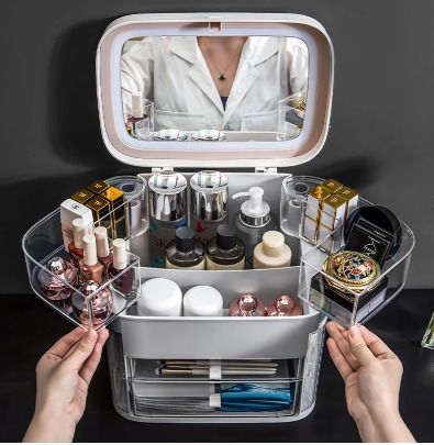 BRAND NEW Multi-Layer Jewelry Box With Mirror cosmetics organizer
