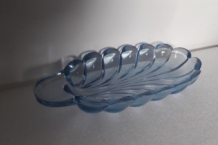 DISH - Art Deco - Blue Glass