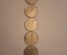 Lot of 5 Vintage Pre-Euro Irish 5p Coins 1995 Small Format