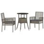 Garden Dining Set 3 pcs Grey Poly rattan Image 2