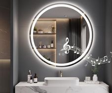 Round LED Bathroom Mirror Bluetooth 600 mm IP44