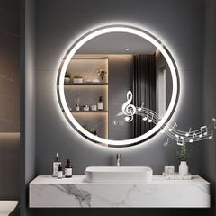 Round LED Bathroom Mirror Bluetooth 600 mm IP44