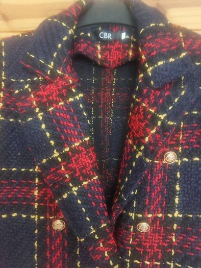 CBR navy tartan blazer (free post)