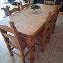 Solid pine kitchen table and chairs Image 2
