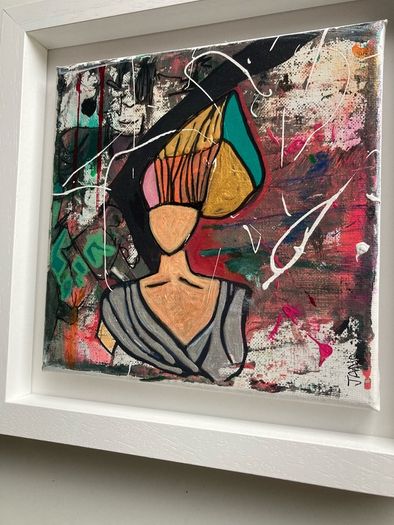 Framed Original Eighties Theme Hairdo Theme Art Contemporary Art Painting  Original Gift