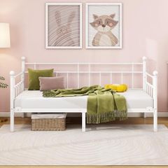 3ft Sofa Bed Steel Slats Platform Bed Frame 90x190 cm Children Bed For Living Room Guest Room